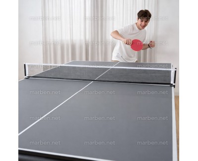 Mesa 3 en 1 SW Giratoria Air-Hockey, Billar, Ping-Pong,  (Negra, paño azul)